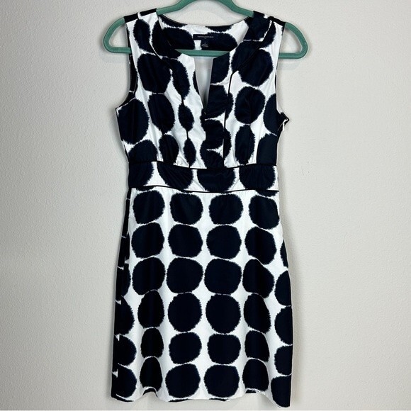 Banana Republic Factory Navy Ink Polkadot Sheath Dress 4 - Picture 1 of 10